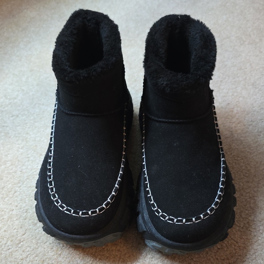 Black Fur-Lined Ankle Boots